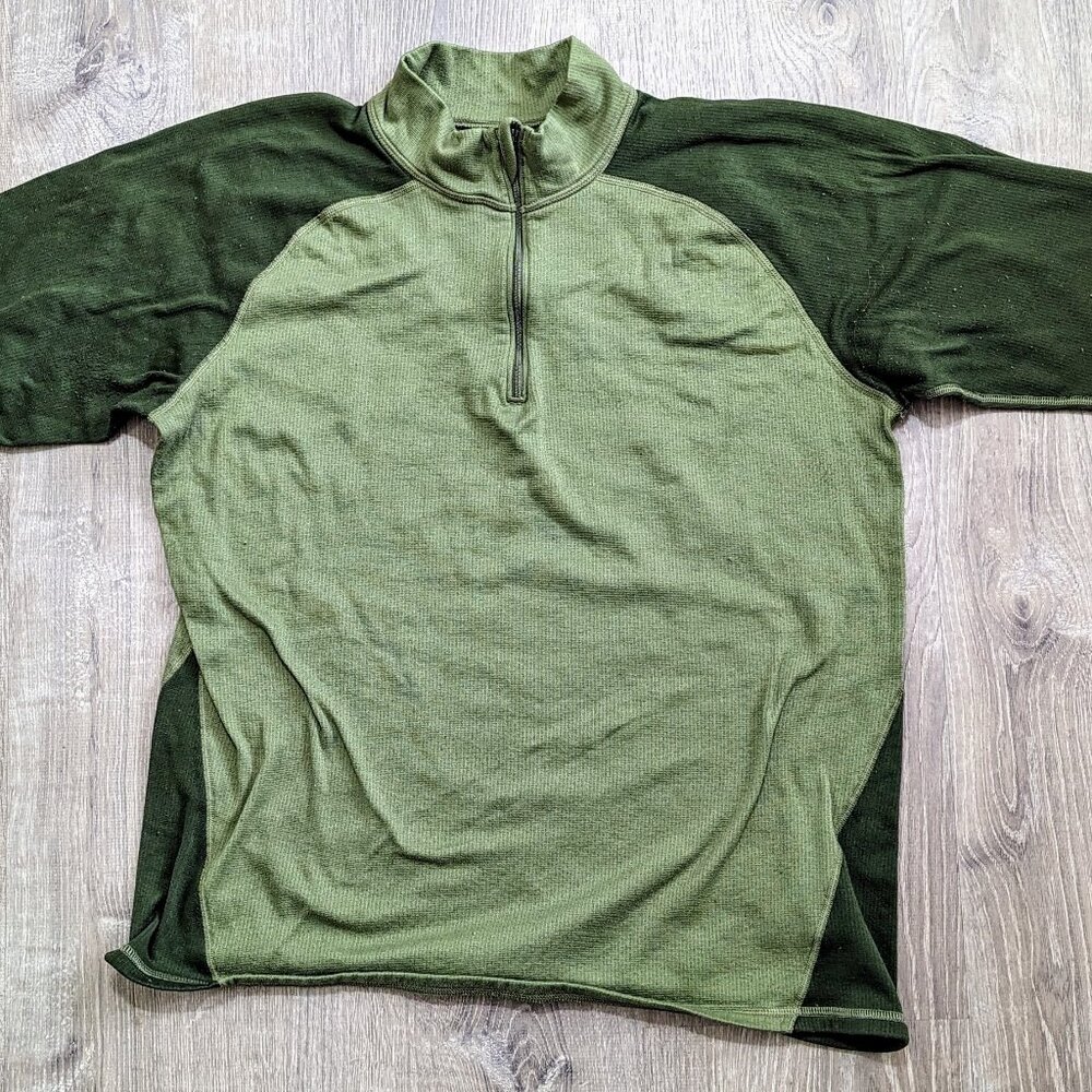 Marmot Base Layer Polypropylene Men's Quarter Zip shirt size Large Green